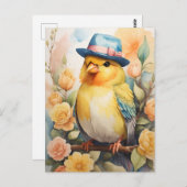 Kanarienvogel Postkarte (Vorne/Hinten)