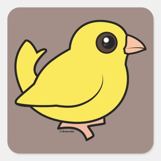 Kanarienvogel Quadratischer Aufkleber (Vorderseite)