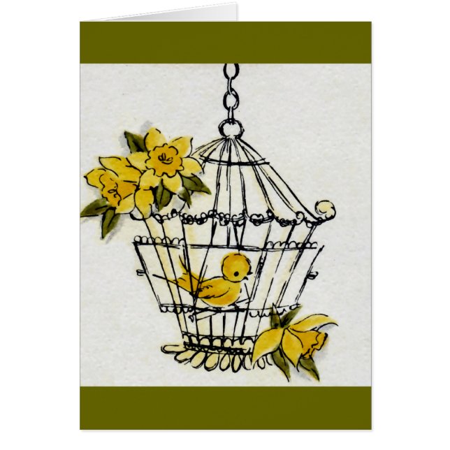 Kanarienvogel und Dafodills (Vorne)