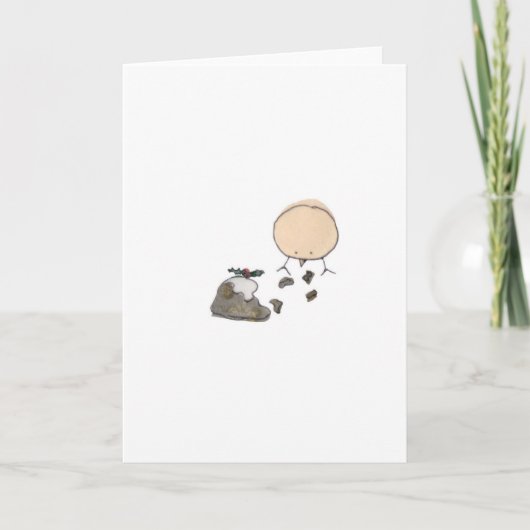 Kanarienvogel und der Weihnachtspudding Feiertagskarte (Vorderseite)