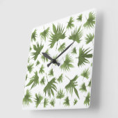 Kanarische Blätter Quadratische Wanduhr (Winkel)