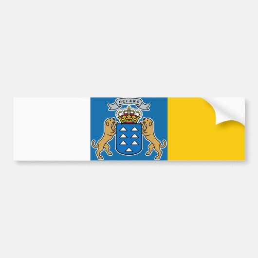 Kanarische Flagge (Kanarische Inseln, Spanien) Autoaufkleber (Vorne)