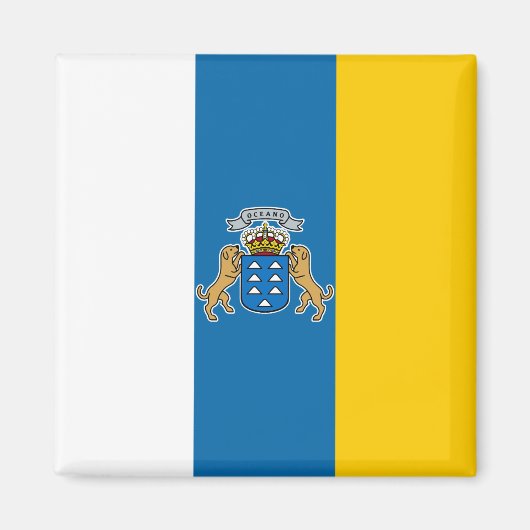 Kanarische Flagge (Kanarische Inseln, Spanien) Magnet (Vorne)