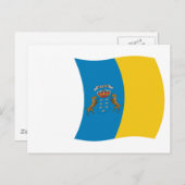 Kanarische Flagge Postkarte (Vorne/Hinten)