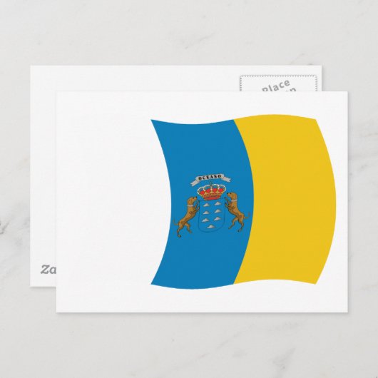 Kanarische Flagge Postkarte (Vorne/Hinten)
