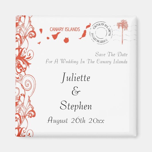 Kanarische Hochzeiten retten das Datum Magnet (Vorne)