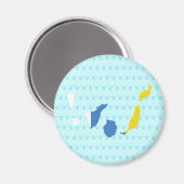 Kanarische Inseln Flag Karte Vollgröße Magnet (Vorderseite/Rückseite)