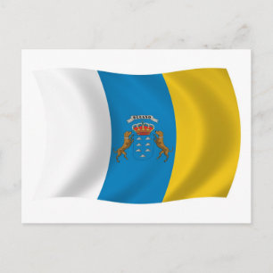 Kanarische Inseln Flagge Postkarte