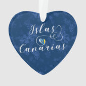 Kanarische Inseln Flaggenstaat Herz, Islas Canaria Ornament (Rückseite)