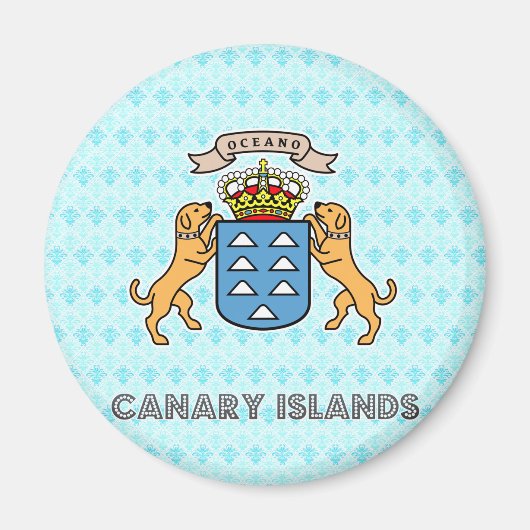 Kanarische Inseln Hochwertige Wappen Magnet (Vorne)