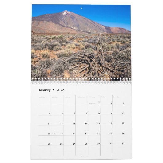 Kanarische Inseln - Kalender 2026 (Jan 2026)