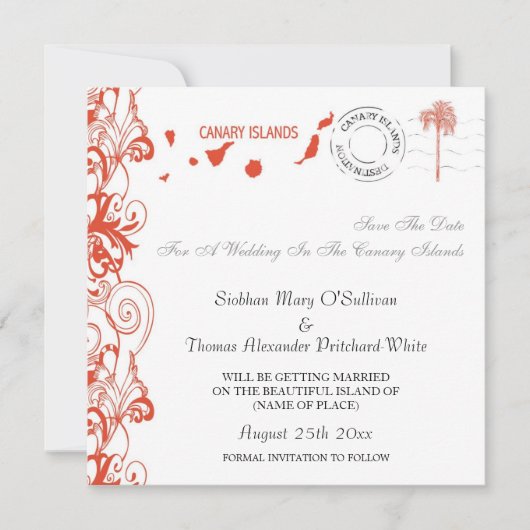 Kanarische Inseln Save the Date (Vorderseite)
