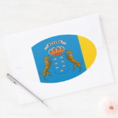 Kanarische Inseln (Spanien) Flagge Ovaler Aufkleber (Umschlag)