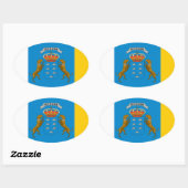 Kanarische Inseln (Spanien) Flagge Ovaler Aufkleber (Blatt)