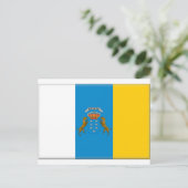 Kanarische Inseln (Spanien) Flagge Postkarte (Stehend Vorderseite)