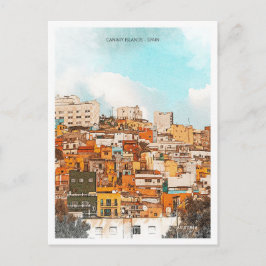 Kanarische Inseln Spanien Schönes Öl Paint Landsch Postkarte