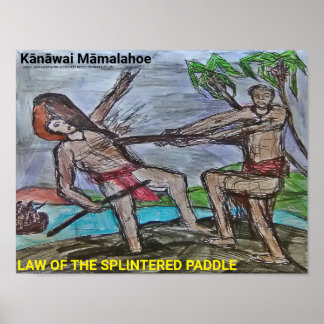 Kānāwai Māmalahoe Gesetz des geplünderten Paddels Poster