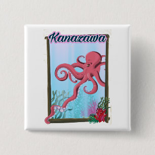 Kanazawa Japan Vintage-Reiseposter Button