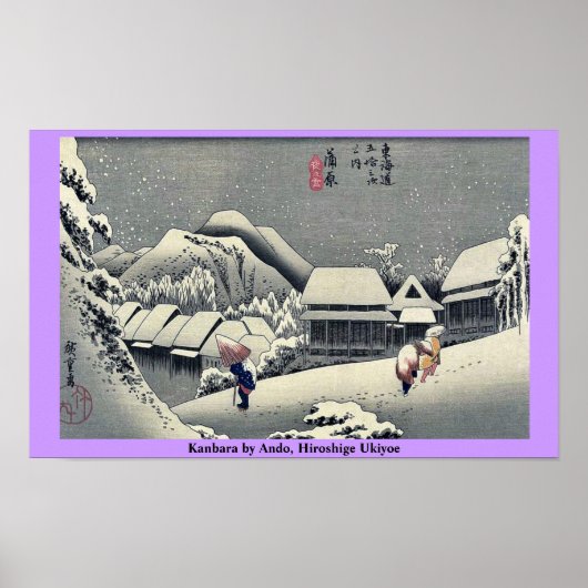 Kanbara von Ando, Hiroshige Ukiyoe Poster (Vorne)