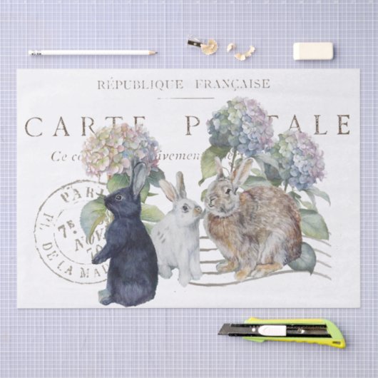 Kanbit Hydrangea Blume Carte Postale Decoupage Seidenpapier (Handwerk)