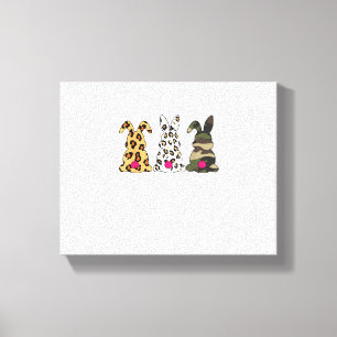 Kanbits Bunnies Leopard Camouflage Happy Oaster Da Leinwanddruck