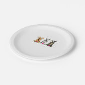 Kanbits Bunnies Leopard Camouflage Happy Oaster Da Pappteller (Schrägansicht)