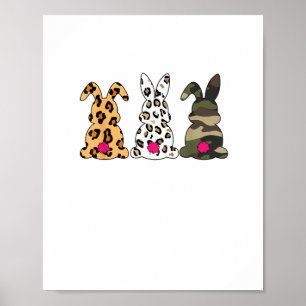 Kanbits Bunnies Leopard Camouflage Happy Oaster Da Poster