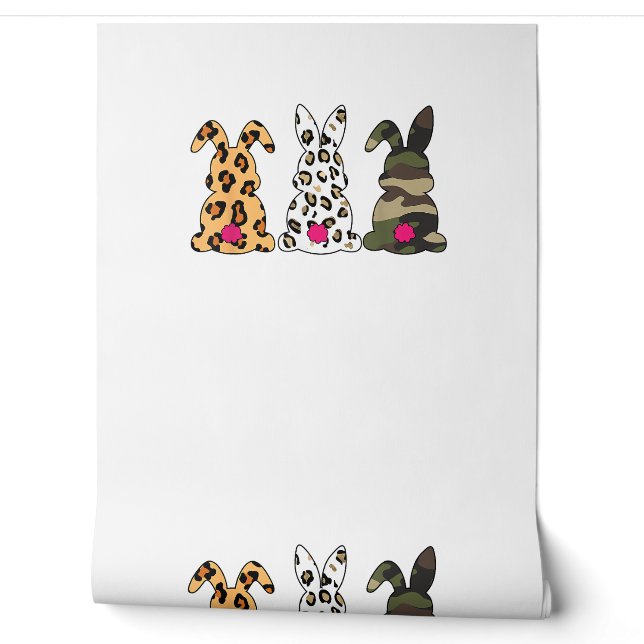 Kanbits Bunnies Leopard Camouflage Happy Oaster Da Tapete (Abrollen)