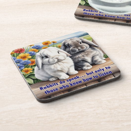 Kanbits Do Speak Lop Eared Bunny Set 6 Getränkeuntersetzer (Linke Seite)