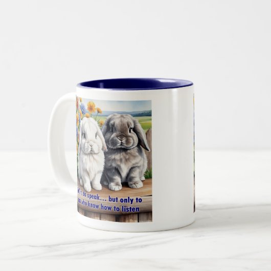 Kanbits Do Speak Lop Oared Bunny Zweifarbige Tasse (Vorderseite Links)