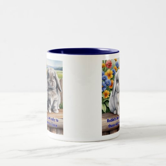 Kanbits Do Speak Lop Oared Bunny Zweifarbige Tasse (Mittel)