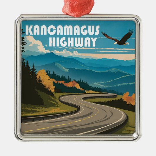 Kancamagus Highway New Hampshire Eagle Ornament Aus Metall (Vorne)