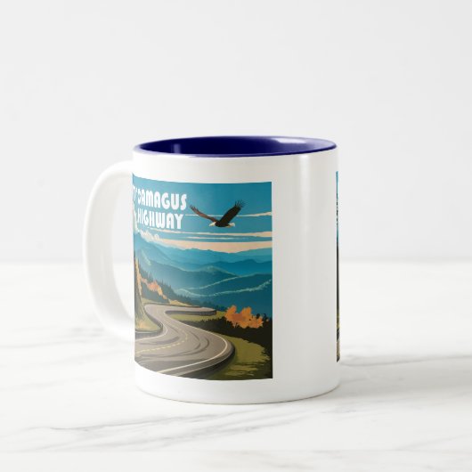 Kancamagus Highway New Hampshire Eagle Zweifarbige Tasse (Vorderseite Links)