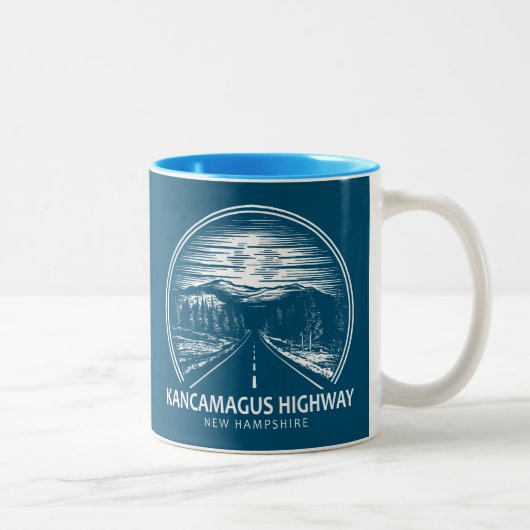 Kancamagus Highway New Hampshire Forest Zweifarbige Tasse (Rechts)