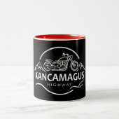 Kancamagus Highway New Hampshire Motorrad Zweifarbige Tasse (Mittel)
