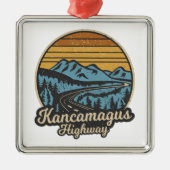 Kancamagus Highway New Hampshire Retro Ornament Aus Metall (Vorne)