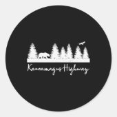 Kancamagus Highway New Hampshire Rustic Bear Wildl Runder Aufkleber (Vorderseite)