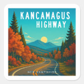Kancamagus Highway New Hampshire Sunset Quadratischer Aufkleber (Vorderseite)