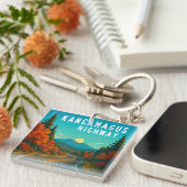 Kancamagus Highway New Hampshire Sunset Schlüsselanhänger (Vorderseite rechts)