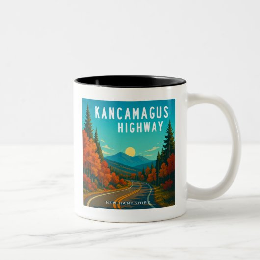 Kancamagus Highway New Hampshire Sunset Zweifarbige Tasse (Rechts)