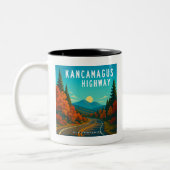 Kancamagus Highway New Hampshire Sunset Zweifarbige Tasse (Links)