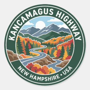 Kancamagus Highway USA Runder Aufkleber