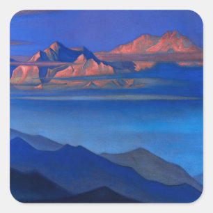 „Kanchenjunga“ von Nicholas Roerick Quadratischer Aufkleber