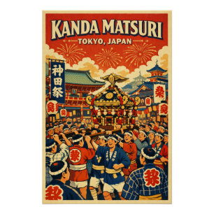 Kanda Matsuri Festival in Tokio, Japan Reise Poster