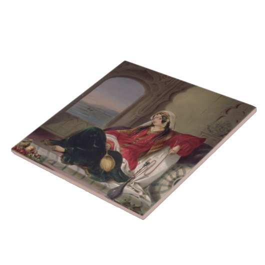 Kandahar-Dame des Ranges, verlobt beim Rauchen, Fliese (Seite)