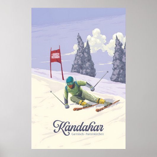 Kandahar Garmisch Partenkirchen Germany Ski Resort Poster (Vorne)