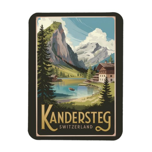 Kandersteg Schweiz Illustration Kunst, Dichtung un Magnet (Vertikal)