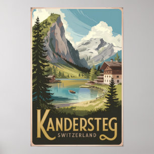 Kandersteg Schweiz Illustration Kunst, Dichtung un Poster