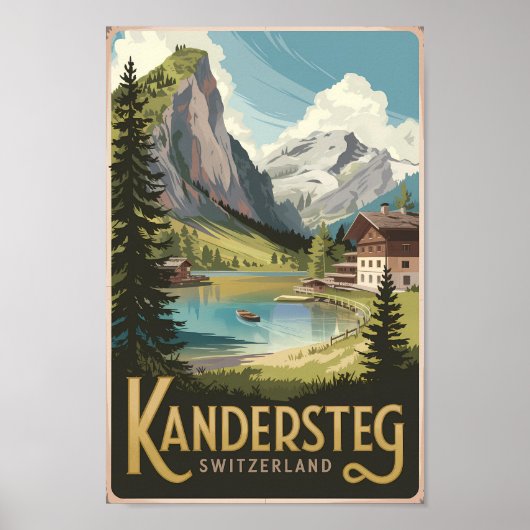 Kandersteg Schweiz Illustration Kunst, Dichtung un Poster (Vorne)