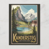 Kandersteg Schweiz Illustration Kunst, Dichtung un Postkarte (Vorderseite)